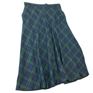 Pendleton 100% Virgin Wool Tartan Plaid A-Line Skirt 14 Pockets